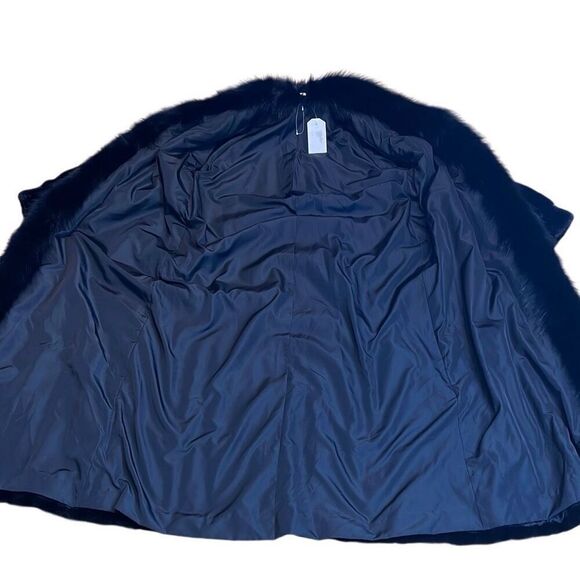 NWT The Caitlin Black Mink Maxi Coat with Fox Tuxedo Collar 52” - Picture 12 of 16